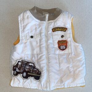 Little Rebels Jeep Off Road White Outdoor Adventure Fleece Lined Puffer Vest 2T
